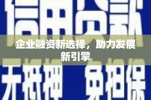 独山子企业融资新选择，助力发展新引擎