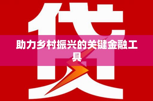 独山子助力乡村振兴的关键金融工具