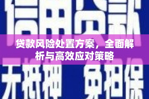 独山子贷款风险处置方案，全面解析与高效应对策略