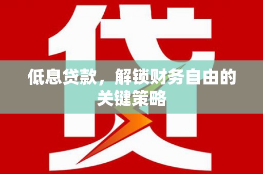 独山子低息贷款，解锁财务自由的关键策略
